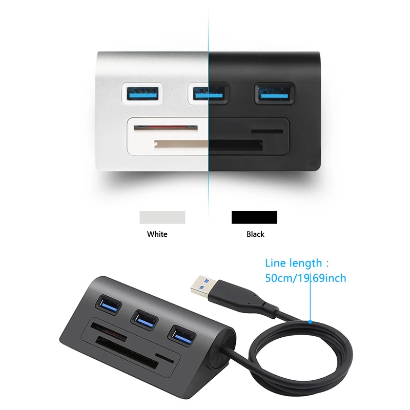 USB 3,0 концентратор с 3 слотами кардридер usb разветвитель для SD/Micro SD/CF/TF карты для ноутбука computador компьютерные аксессуары