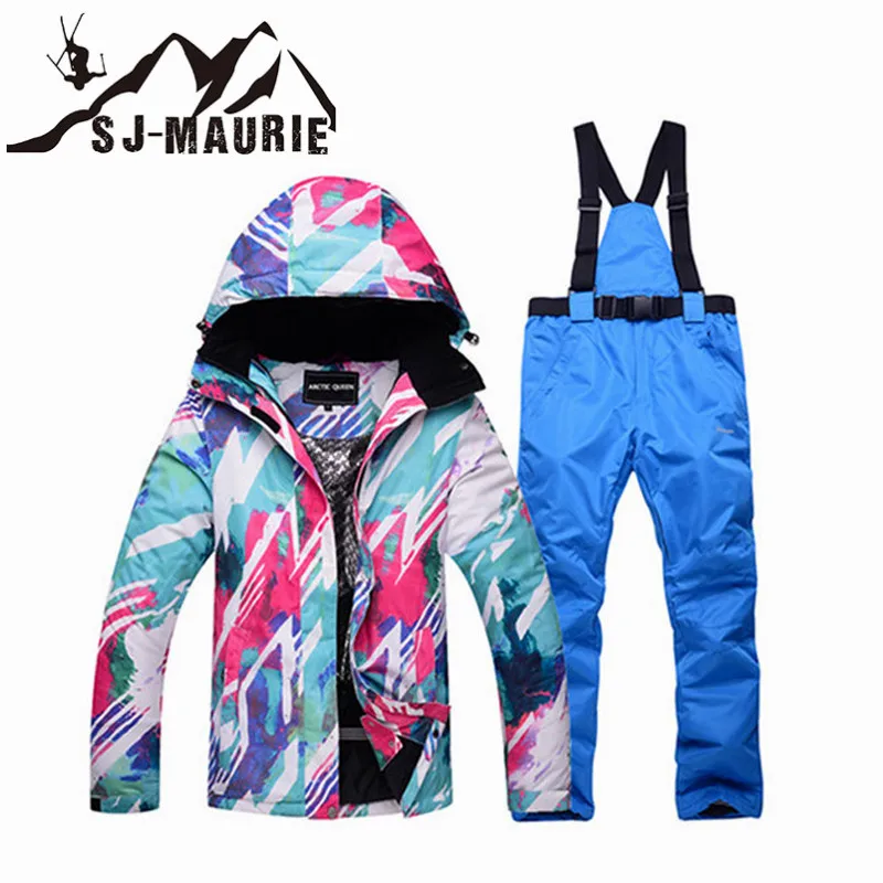 30 градусов теплая Женская лыжная одежда Сноубординг наборы непромокаемые ветрозащитные зимние куртки и комбинезон лучший лыжный костюм S-3XL