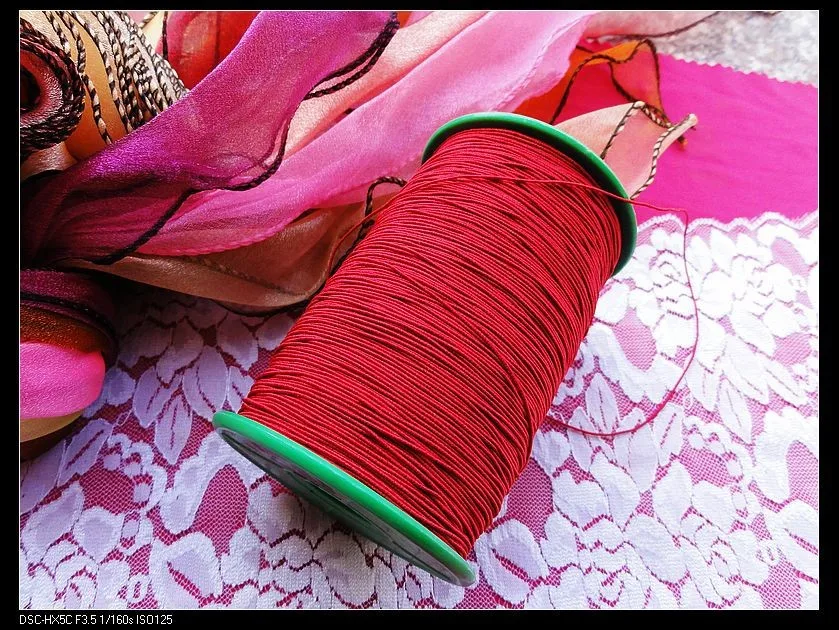 

500m/roll Red Stretch Stretch Elastic Cord-0.5mm DIY Bracelet Rope Beading Cords-Sewing String Garment Accessory