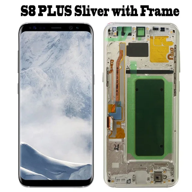 ЖК-дисплей с рамкой для SAMSUNG Galaxy S8 G950 G950F S8 Plus G955 G955F с сенсорным экраном и сервисным пакетом - Цвет: S8 Plus Silver