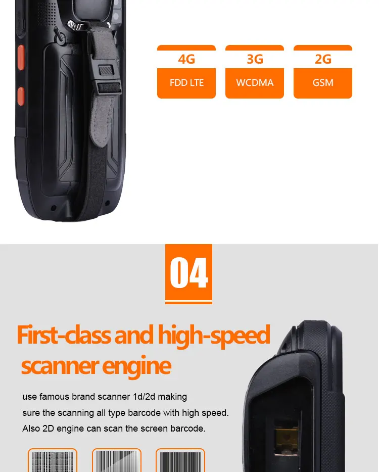 Scanner sem Fio Caribe Code Pda Gps 4g Wifi Bluetooth Câmera Android 7.0 1d 2d qr 14 fio pda gps 4g wifi bluetooth câmera android 7.0