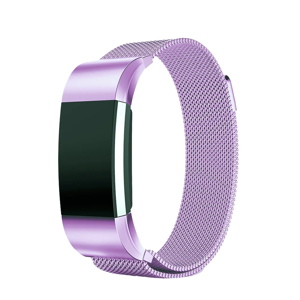 Yuedaer магнитный с миланским плетением петля ремешок для Fitbit Charge 2 металлические браслеты из нержавеющей стали для Fitbit Charge 3 браслета