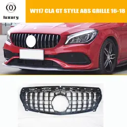 CLA45 GT Стиль ABS сетки переднего бампера гриль решетка для Benz W117 C117 CLA180 CLA200 CLA260 CLA45 AMG 2013-2018 (без звезды логотип)