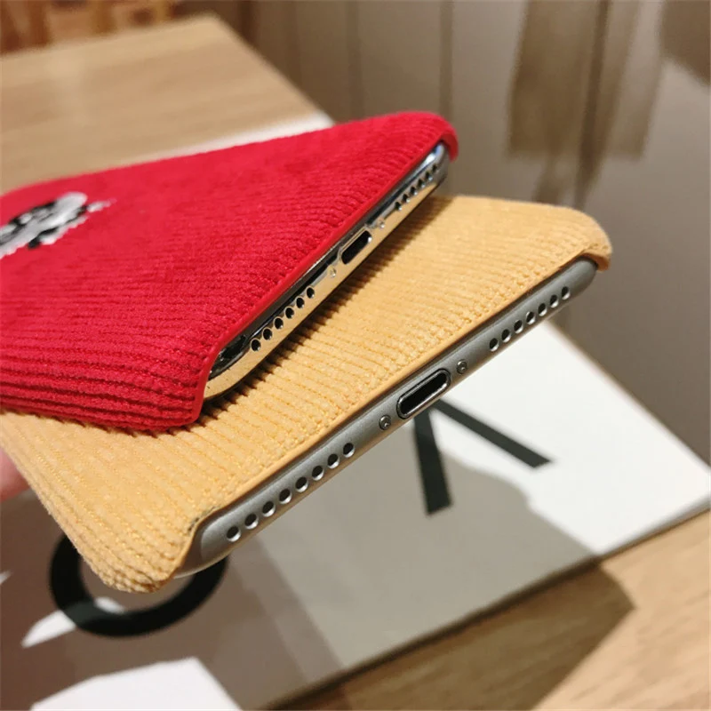 Зимний теплый тканевый чехол для телефона iPhone 6 6S 7 8 Plus с милой Свинкой уткой Хаски