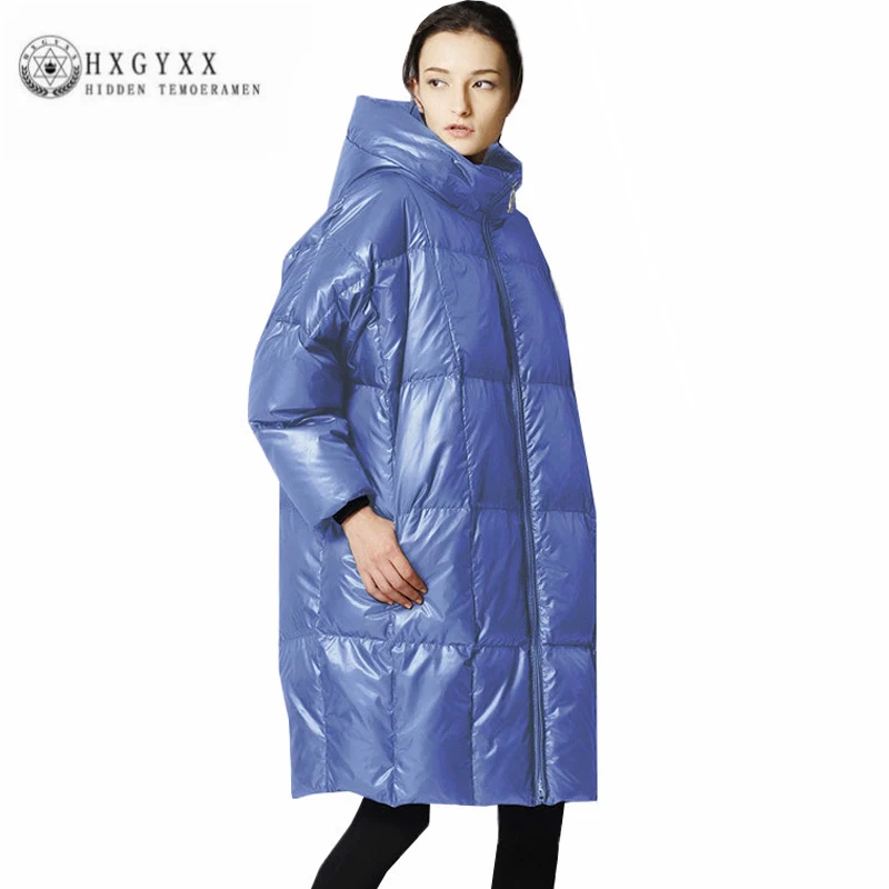 

Oversize Cocoon Coat Woman Winter 2019 Long Down Jacket Canada Stand Collar Solid Color Thick Down Coat Feather Parka Oka758