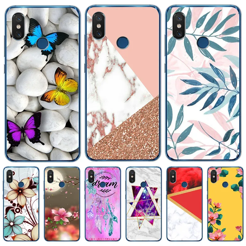 

Luxury Flower marble For xiaomi Redmi Mi 8 6 A2 Lite 5X 6X A1 6A 4X 4A 5 Plus Note 4 5A Prime Pro Cover Case Coque Etui funda