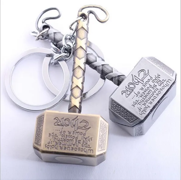 Retail 1 pcs keychains Thor's Hammer Thor's hammer pendant Metal