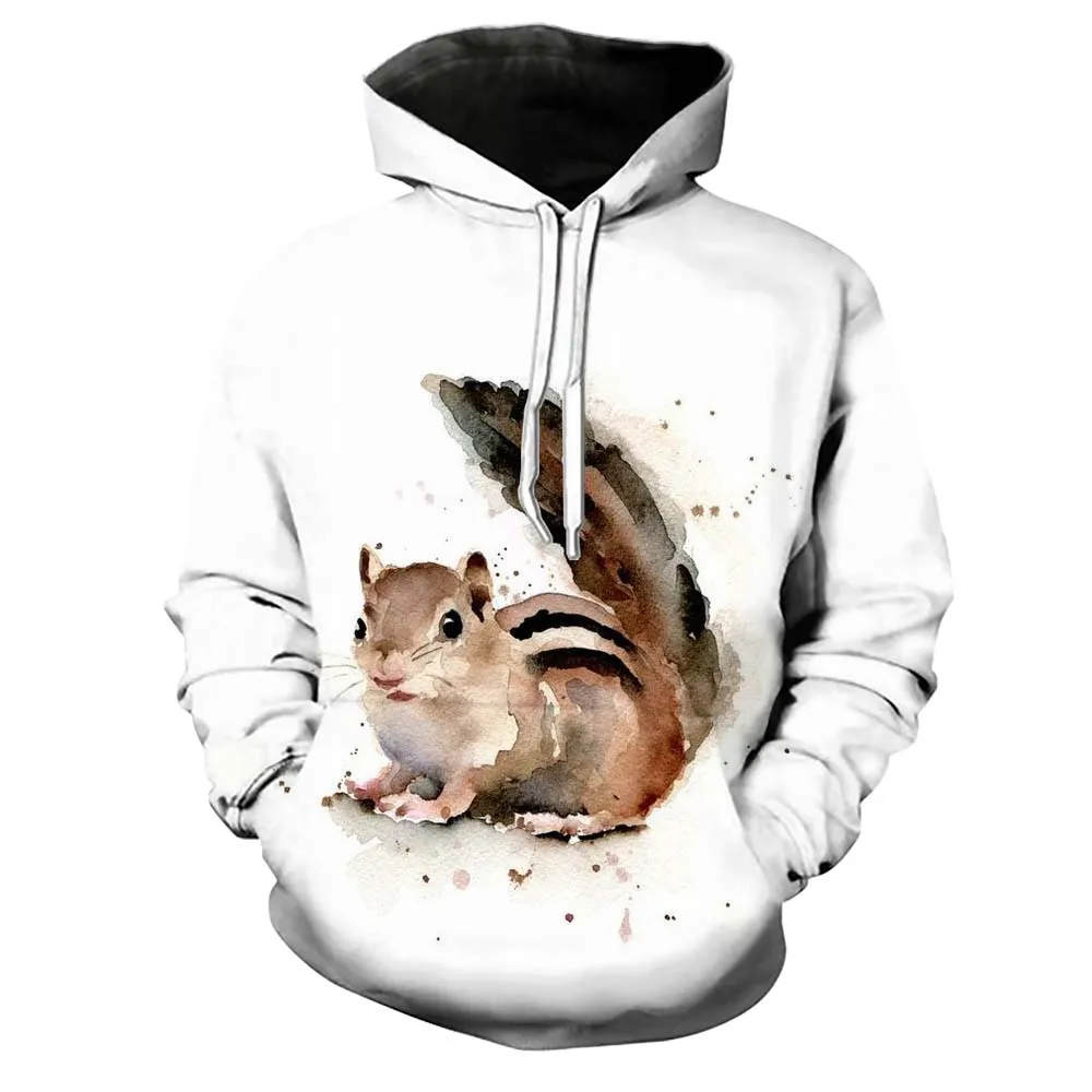 

NEW Hoodie women 2018 Hooded 3D Cartoon Pink Squirrel/Bird/Deer Sweatshirts Womens Girl Kid Hoody Streetwear Harajuku Tracksuits