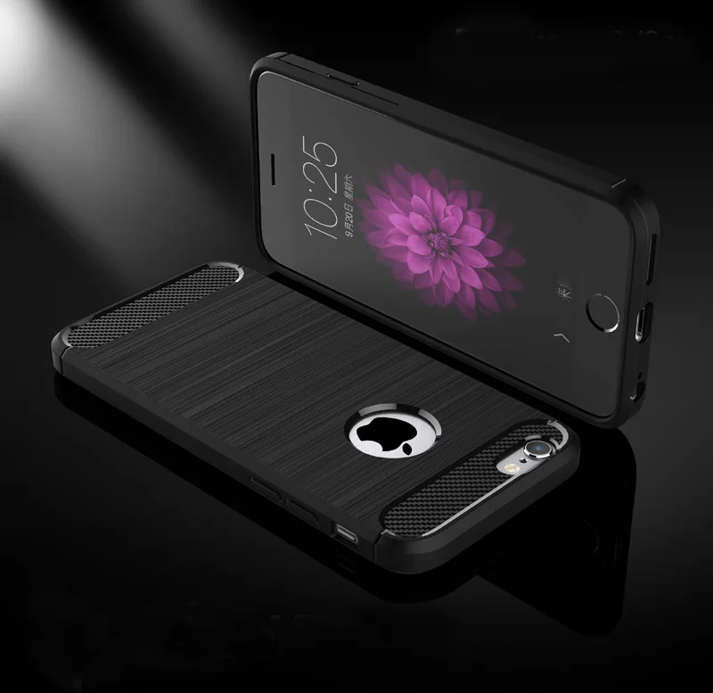 cheap Full Cover Black Cases For iPhone 6 Carbon Fiber For iphone 6S Phone Case Capa Environmental High quality