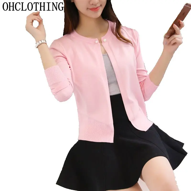 Z C H OHCLOTLHING 19 new spring ladies pearl button cardigan sweater slim Korean cape coat F1597