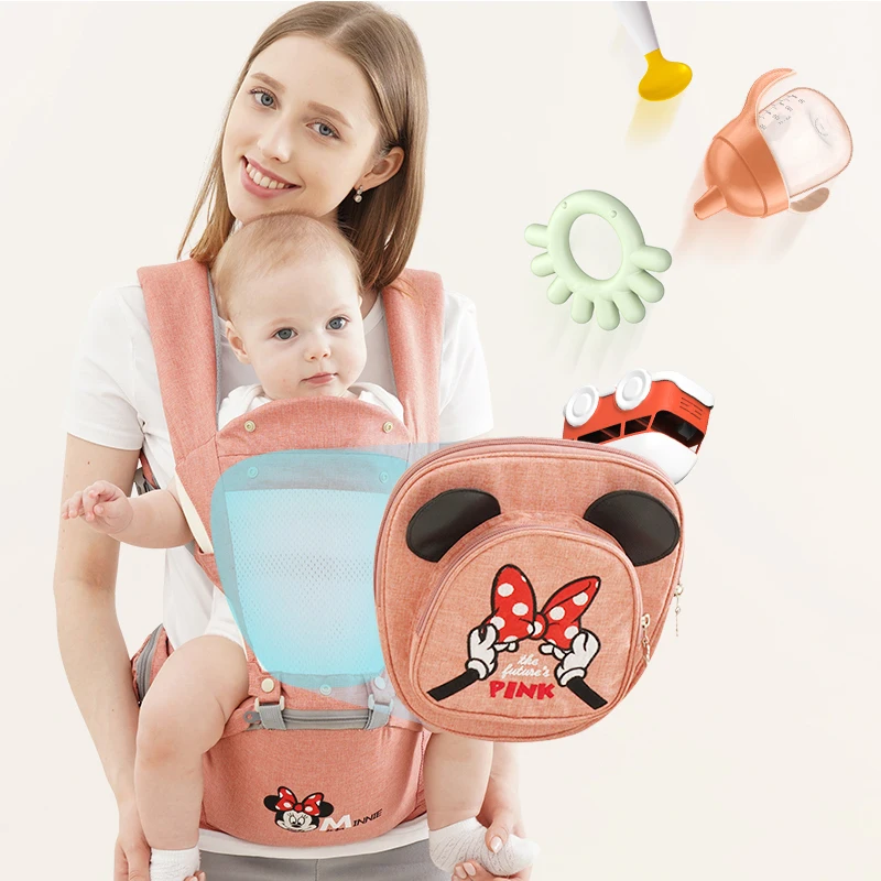 

Disney Baby Carrier breathable Infant Kid Baby Hipseat Sling Front Facing Kangaroo Baby Wrap Carrier for Baby Travel 0-18 Months