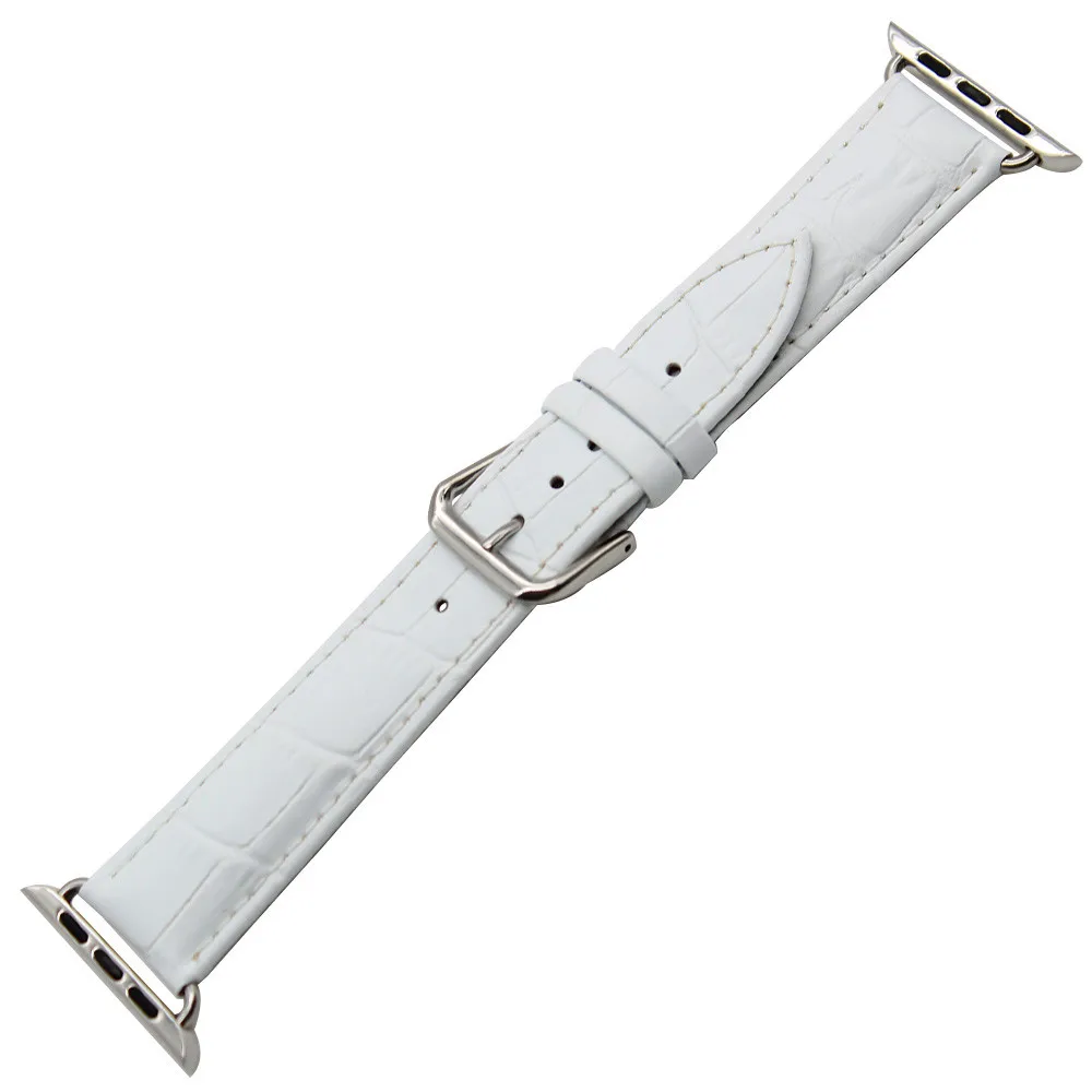 Ремешок для часов Croco из натуральной кожи для 38 мм, 40 мм, 42 мм, 44 мм, iWatch, Apple Watch, серия 5, 4, 3, 2, 1, ремешок с стальной пряжкой, браслет