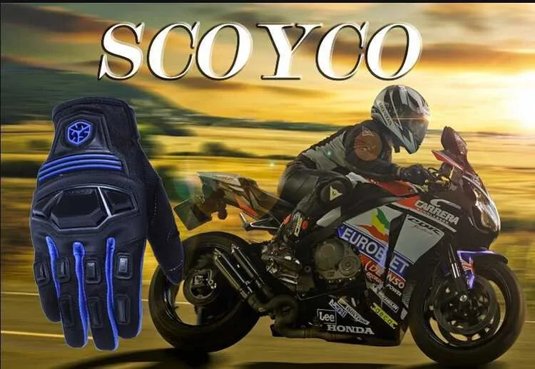 Scoyco мотоциклетные перчатки на полный палец MC24 Guantes мото резиновые оболочки гоночные перчатки летние велосипедные перчатки