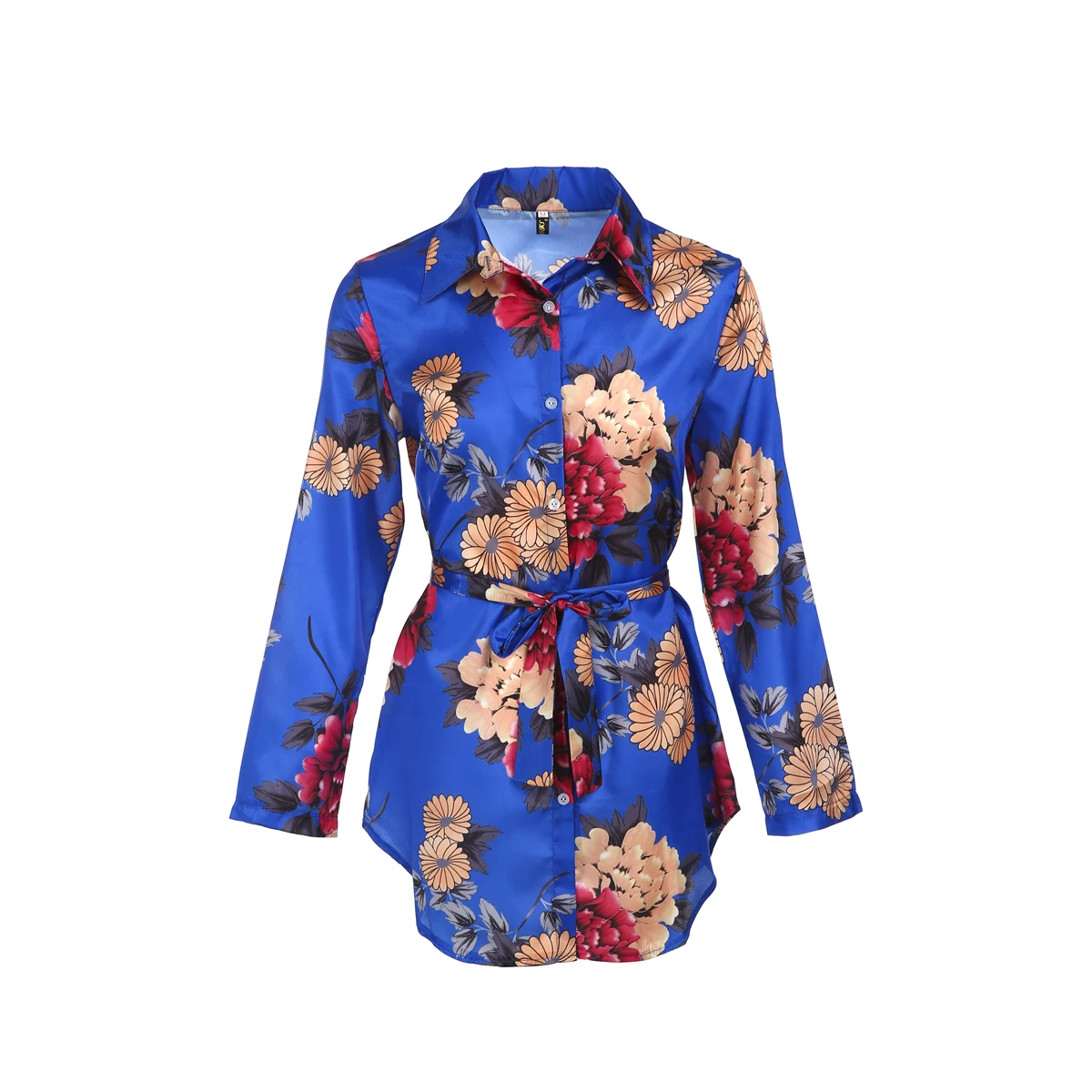 Boho женские Цветочные Вечерние Блузки с длинным рукавом V образным вырезом и принтом, летние пляжные повседневные свободные блузки Bnadage
