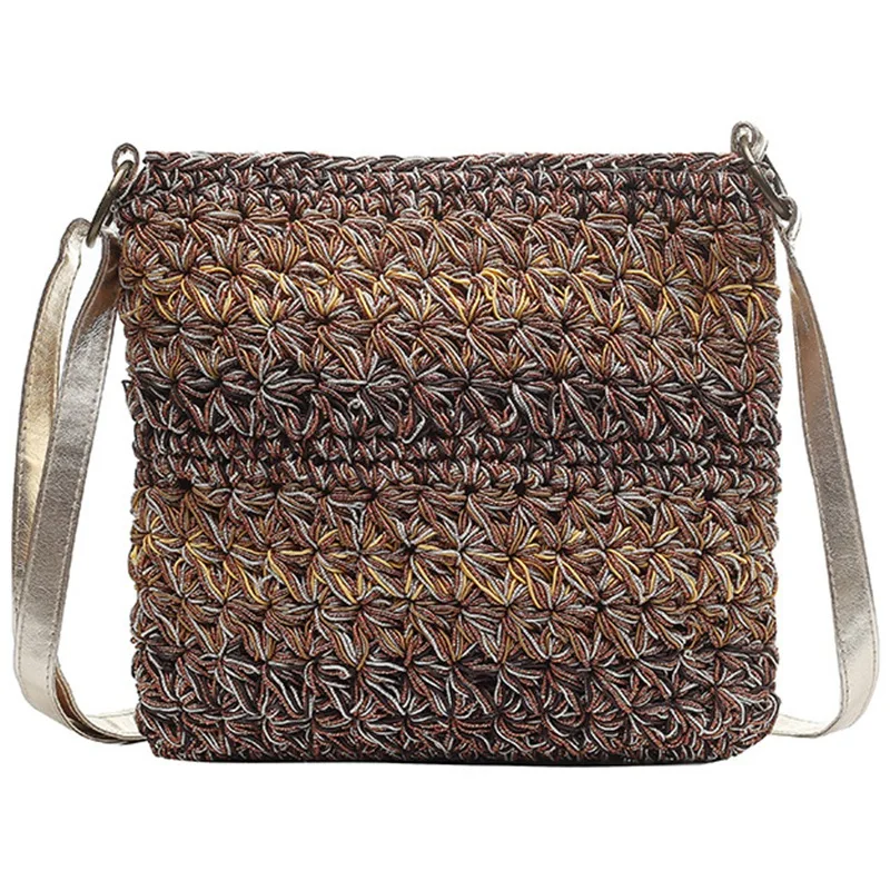 #*Cheap Woven Pouch Female Summer New Beach Bag Korean Fashion Single Shoulder Messenger Bag Simple Soft Face Handbag