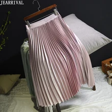 Бренд Deisgner Женская плиссированная юбка Весенняя мода Высокая талия миди юбка вечернее платье винтажное повседневное длинные юбки Faldas Mujer