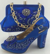 Hochwertige Fersen Pumpen Schuhe Afrikanische Design Frauen Schuhe Und tasche Set Entsprechen Italienische Schuhe Mit Passenden Taschen Set ME3316