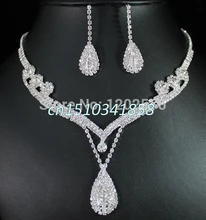 A96 New ROYAL CLEAR AUSTRIAN RHINESTONE CRYSTAL NECKLACE EARRINGS SET BRIDAL PROM Y51