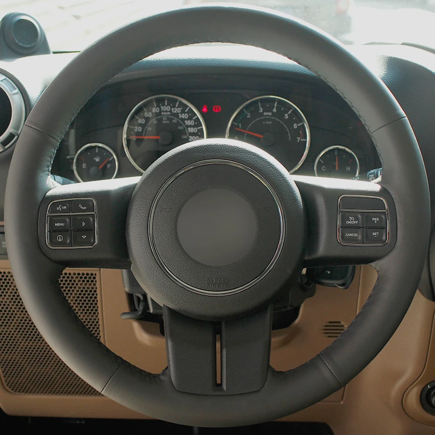 Buy Dark Gray Natural Leather Car Steering Wheel Cover