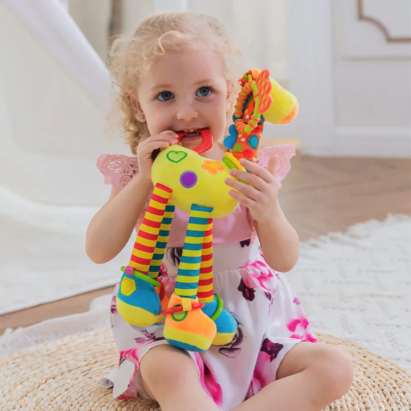 0-1T baby animal Teethers giraffe Bed Hanging baby toys for teeth ,4 colors