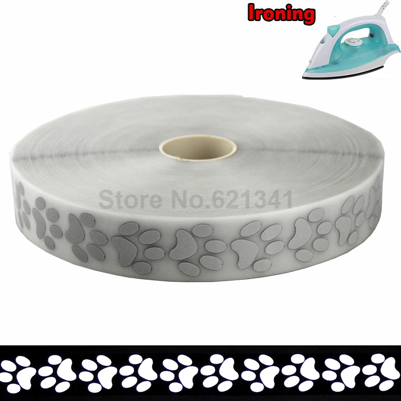 

High Visibility Safely Silver Reflective Tape Iron On Fabric Clothes Heat Transfer Vinyl Film M20
