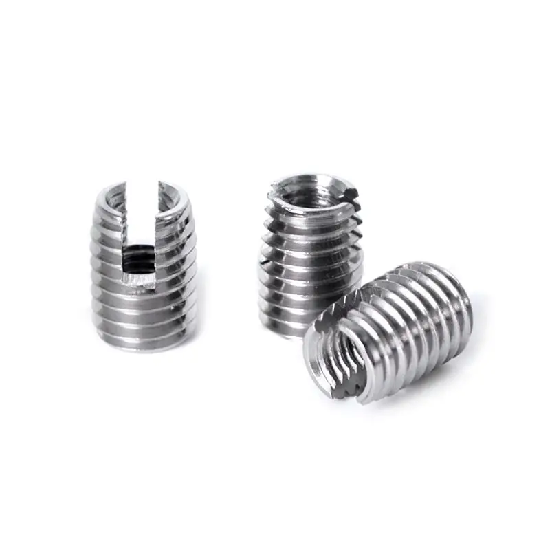 

302 Stainless Steel Self-Tapping Threaded Sleeve Slotted Thread Protection Bushing Sleeve M12*1.75*22mm