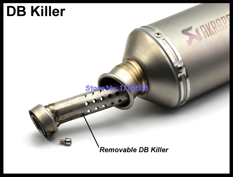 PHULEOVEO nueva ID: 51mm L: 560mm Oval motocicleta Escape silenciador Escape negro Universal motocicleta Escape DB Killer deflector