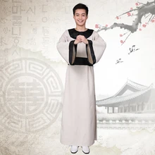 Круглый воротник халат костюм Китайский народный танец для мужчин сценический наряд для китайские танцевальные костюмы