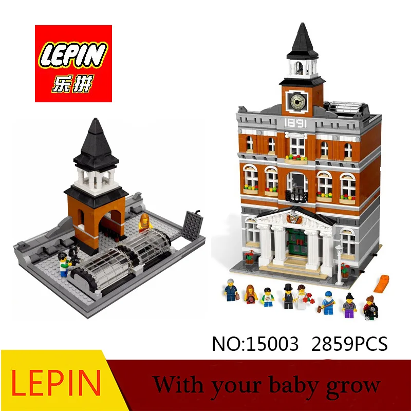 DHL Lepin 15003 2859PCS City Street The Town Hall Model Building Block Assembling font b Toys