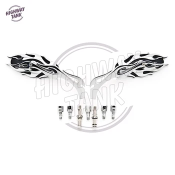 

Chrome Flame Motorcycle Mirror Moto Rear View side Mirrors case for Harley Sportster XL Dyna Softail Electra Glide Chopper