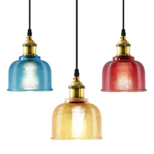 Nordic simple bedroom bedside lamp single head personality restaurant cafe bar chandelier color vintage glass lamps nordic simple american village retro lotus led chandelier restaurant bar cafe glass ceiling lamps free shipping