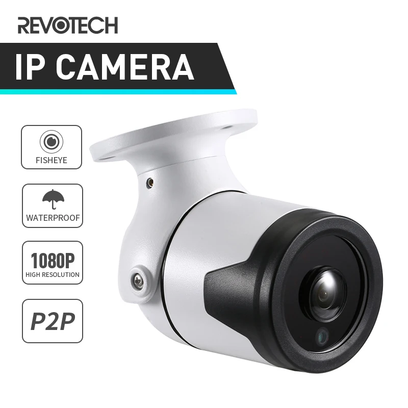 Водонепроницаемая Наружная цилиндрическая IP камера рыбий глаз 1080P 6