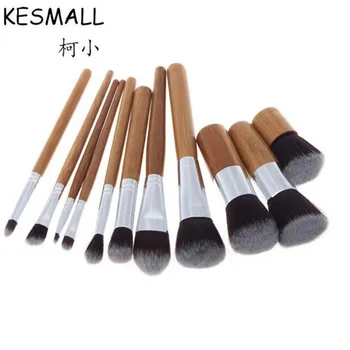 

KESMALL Face Blending Brush Kit 11 PCS Makeup Brushes Set Bamboo Handle Eyeshadow Foundation Blush Brush Maquiagem Tools CO324