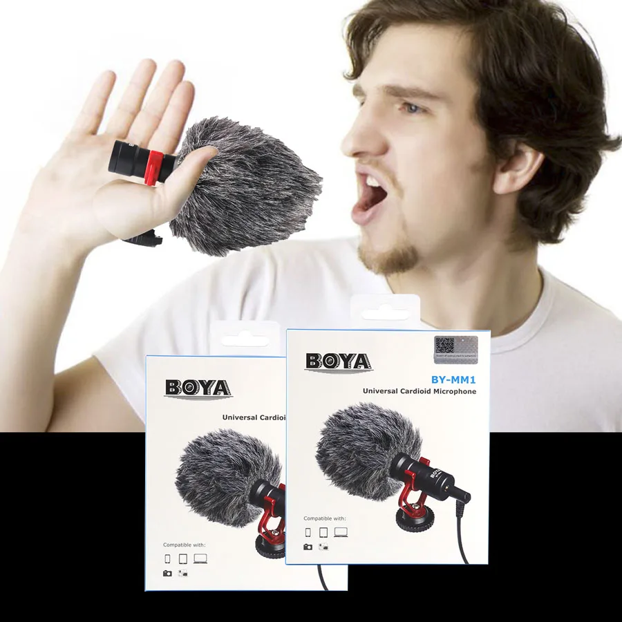 

Original BOYA BY-MM1 Cardioid Microphone 3.5mm Wired Phone Video Microphones For iphone 6 7 DSLR Camera Camcorders Recording Mic