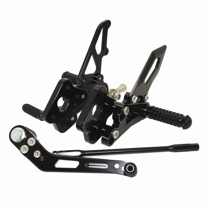 Регулируемые задние наборы Rider Rearset подставка для ног подножки для Suzuki GSXR600 GSXR750 GSXR 600 750 2006 2007 2008 2009 2010 - Цвет: Black