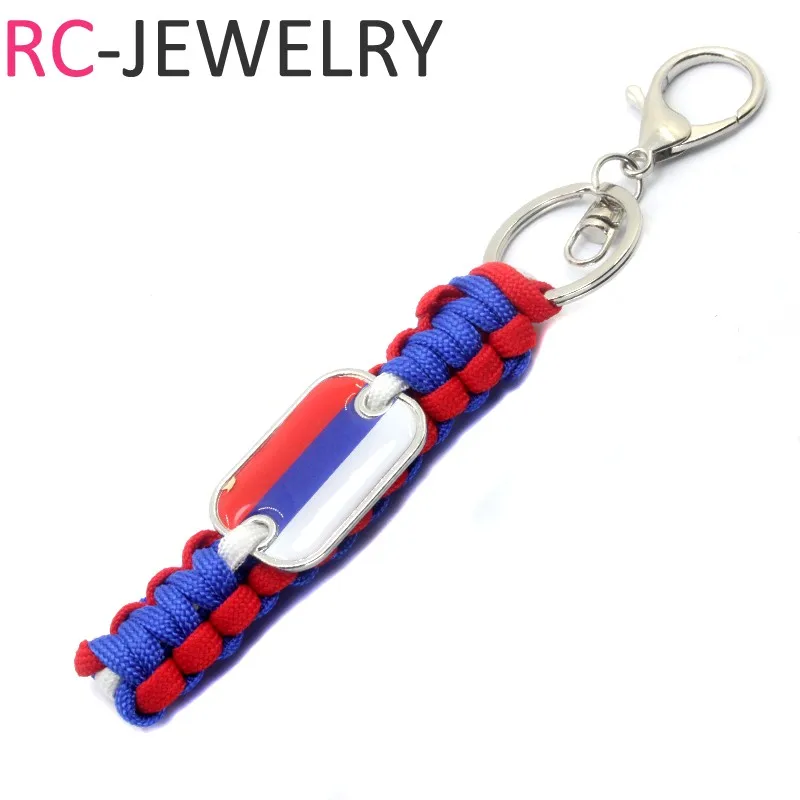 47 Serbia flag Outdoor Survival Kit Parachute Cord Keychain Military Emergency Paracord Rope