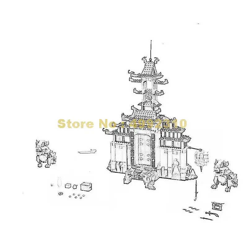 

10722 1449pcs ninja temple of the ultimate weapon 8 figures building blocks 70617 Bricks Toy