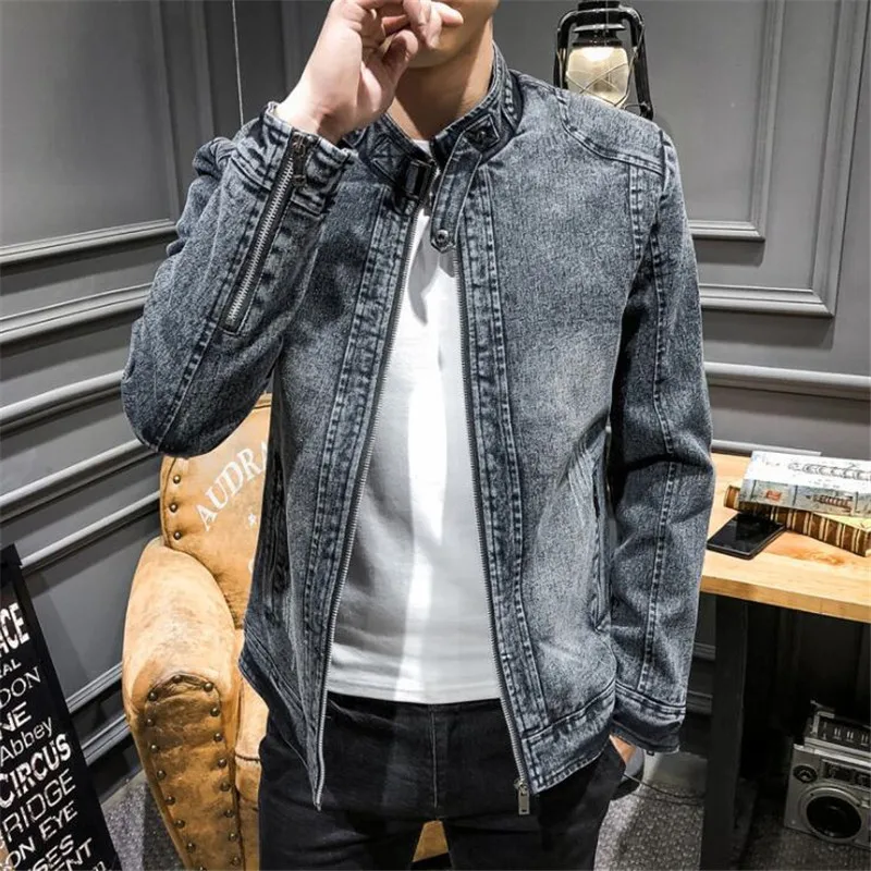 

Denim Jacket men 2019 Spring New fashion Retro Classic Jeans Jacket Coat Male Slim Fit Casual Coats outwear jacket and coats 3XL