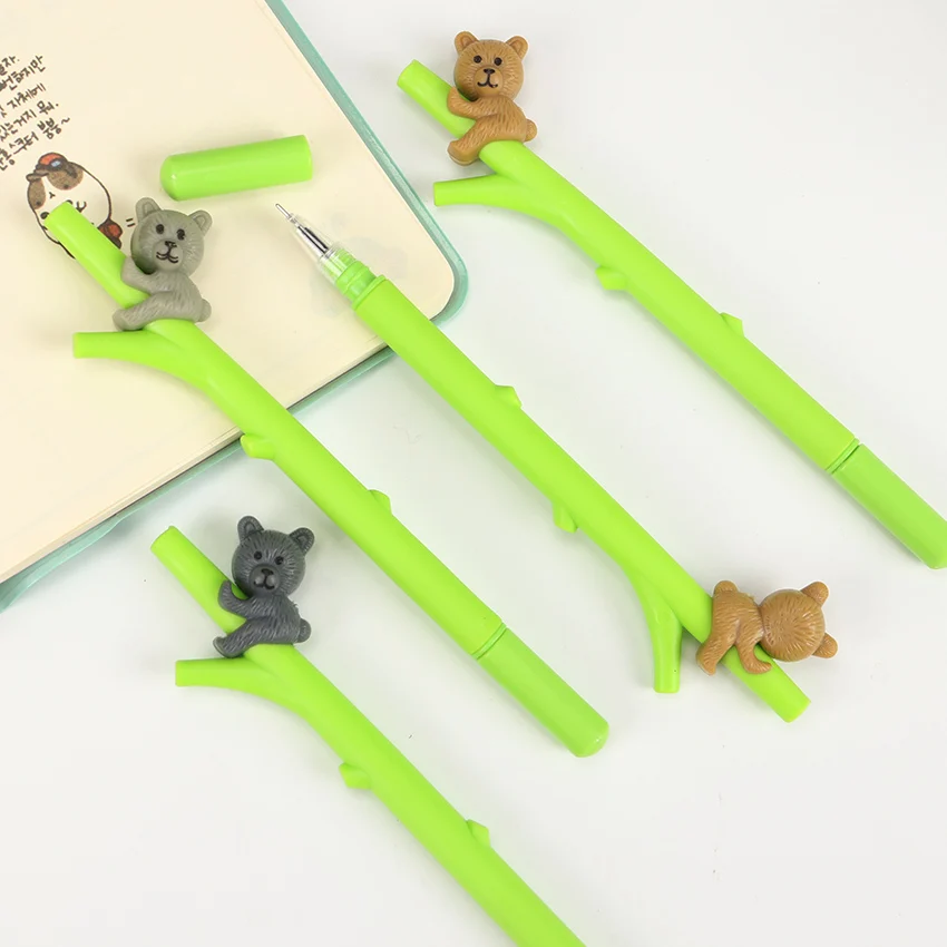 1 шт. гелевая ручка с рисунком коала зеленые ручки черные чернила 0,5 мм милые канцелярские принадлежности для офиса и школы