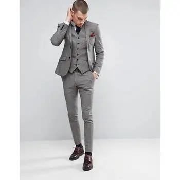 

3 Pieces(jacket+vest+pants)2020 Latest Coat Pant Designs Men Wedding Suit Slim Fit Tuxedo Custom Groom Prom Blazer