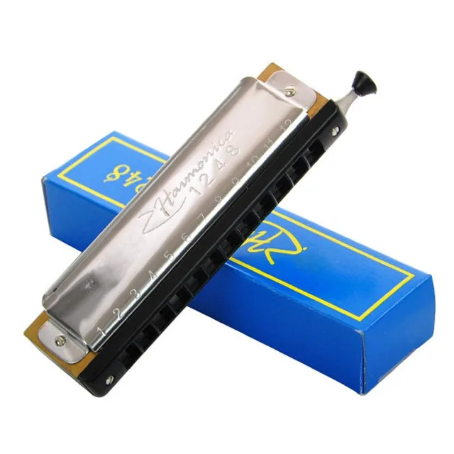 New 12 Holes 48 Tones C Key Chromatic Harmonica For Beginners Musical
