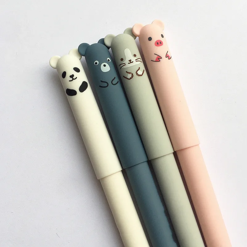 

48PCS Korean Cute Erasable Pen Pig Panda Erasable Gel Pens Cartoon Erasable Magic Friction Wholesale