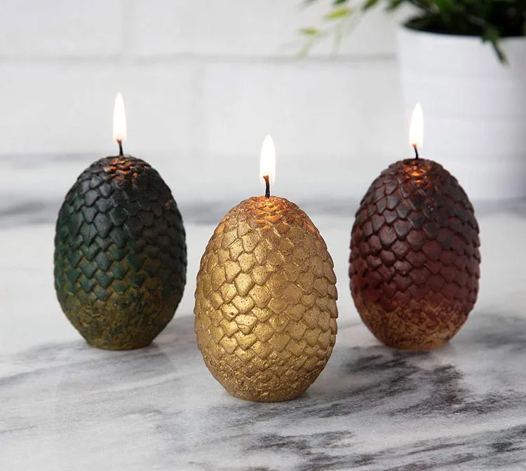 

3pcs/lot game of thrones figure Game of Thrones Sculpted Dragon Egg Candles action figure collectible model