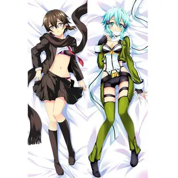 

Japanese 3D Double-sided Anime Sword Art Online ⅡSinon Throw Otaku Dakimakura Gifts Bedding Hugging Body Pillow Case 150x50 CM