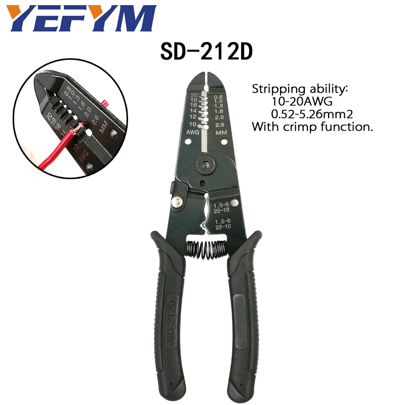 

High-precision wire stripper pliers tool stripping range 10-20AWG 0.52-5.26mm2 high-quality alloy steel for easy cutting