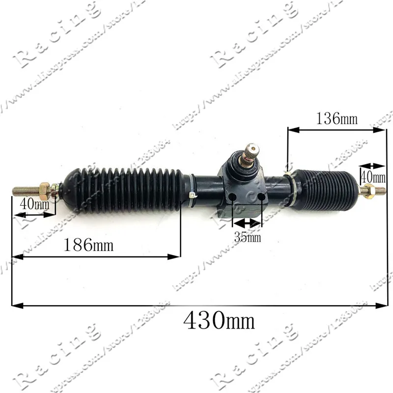 430 мм M10 полный стальной усилитель рулевого управления, зубчатая рейка в сборе, подходит для DIY, Китай, гольф, картинг, багги, картинг, ATV UTV, запчасти для велосипедов