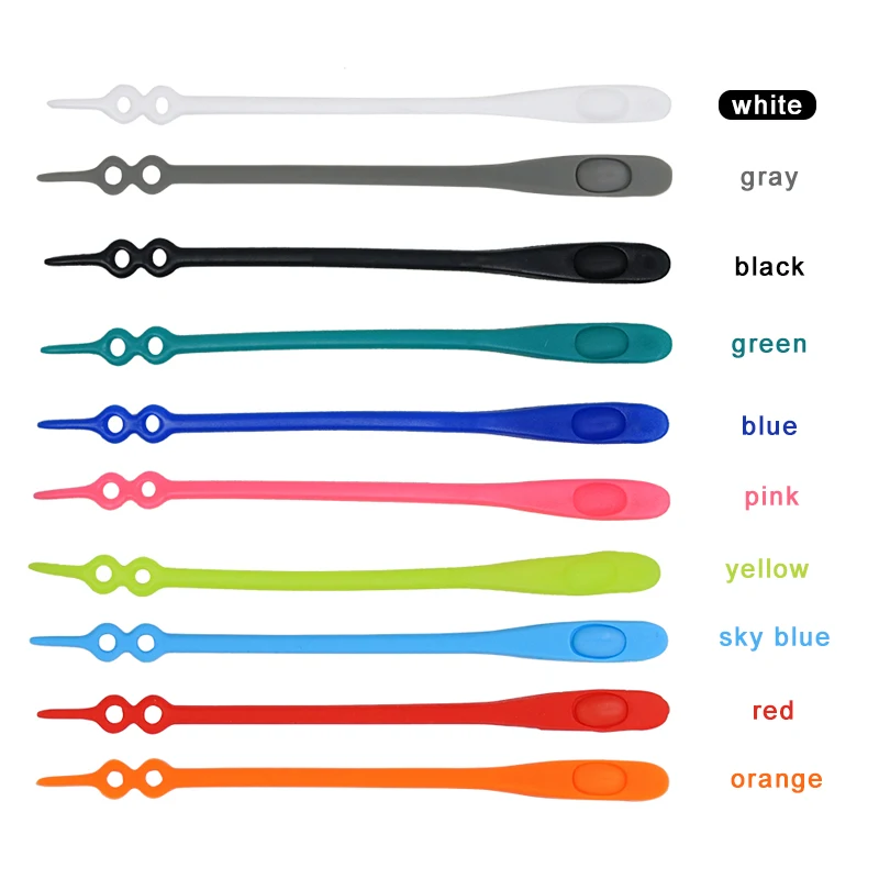14pcs/pack Waterproof Rubber lazy Slip On Tieless shoelaces with unique design Shoes Accessories for running shoes