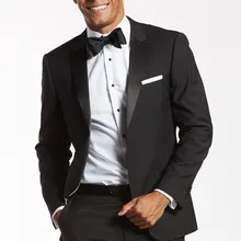 Besoke мужские костюмы для свадьбы смокинг черная одежда жениха Блестящий Воротник формальный костюм