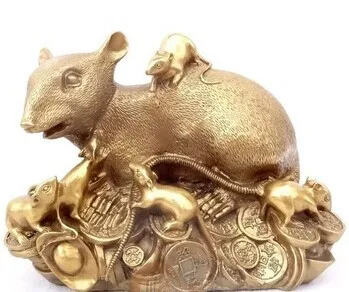 

Lucky nine mouse bronze statue * Zodiac statue*mouse statues