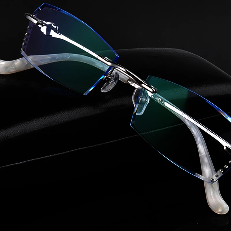 Gläser Brille Trimmen Randlose Ultraleicht Farbe 85 Frau Gläser Fertig Weibliche Film Diamant SWqAn4Z
